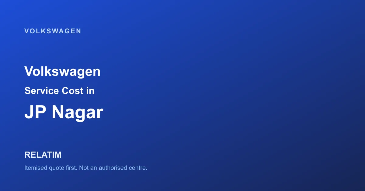 Volkswagen Service Cost in JP Nagar, Bangalore